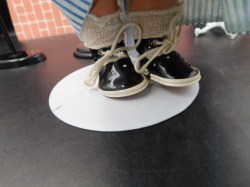 dutch doll blue stripe shoes